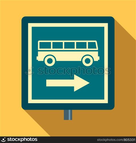 Sign bus stop icon. Flat illustration of sign bus stop vector icon for web design. Sign bus stop icon, flat style