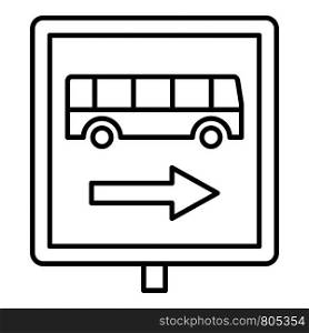 Sign bus stop icon. Outline sign bus stop vector icon for web design isolated on white background. Sign bus stop icon, outline style