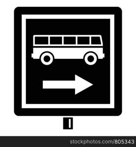 Sign bus stop icon. Simple illustration of sign bus stop vector icon for web design isolated on white background. Sign bus stop icon, simple style