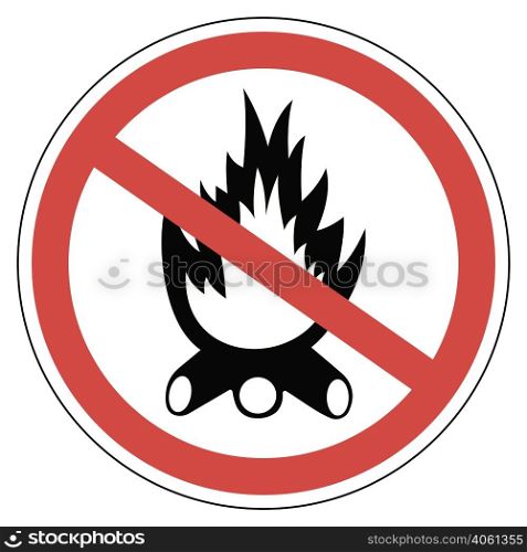 Sign campfires are prohibited, anti fire sign, vector for print or website design. Sign campfires are prohibited