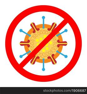 Sign caution coronavirus. Stop coronavirus. Coronavirus outbreak. Coronavirus danger and public health risk disease. Vector illustration in flat style.. Stop coronavirus. Coronavirus outbreak.