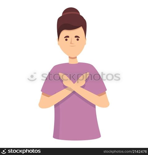 Sign deaf woman icon cartoon vector. Disabled people. Person ear. Sign deaf woman icon cartoon vector. Disabled people