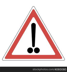 sign exclamation mark with two dots, a red triangle with the symbol of the penis, vector
