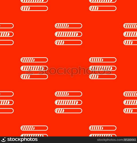 Sign horizontal columns load pattern repeat seamless in orange color for any design. Vector geometric illustration. Sign horizontal columns load pattern seamless
