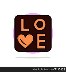 Sign, Love, Heart, Wedding Abstract Circle Background Flat color Icon