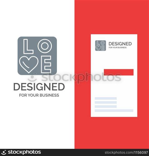 Sign, Love, Heart, Wedding Grey Logo Design and Business Card Template