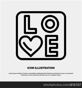 Sign, Love, Heart, Wedding Line Icon Vector