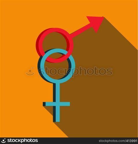 Sign man and woman icon. Flat illustration of sign man and woman vector icon for web design. Sign man and woman icon, flat style