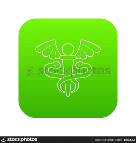 Sign medicine icon green vector isolated on white background. Sign medicine icon green vector