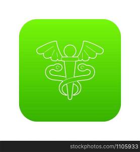 Sign medicine icon green vector isolated on white background. Sign medicine icon green vector