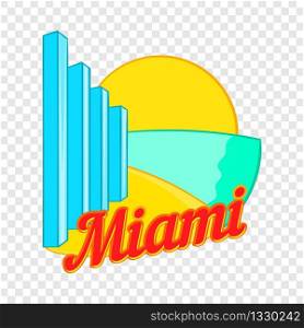 Sign Miami icon in cartoon style isolated on background for any web design . Sign Miami icon, cartoon style