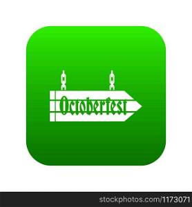 Sign octoberfest icon digital green for any design isolated on white vector illustration. Sign octoberfest icon digital green