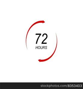 sign of 72 clock arrow hours logo vector icon illustration design