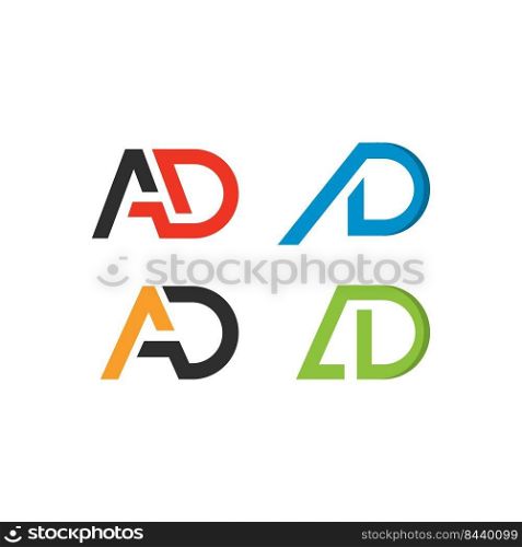 sign of AD letter logo vector icon illustration design  