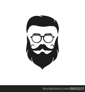sign of gentlemen wearing glasses logo vector icon illustration design 