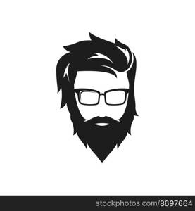 sign of gentlemen wearing glasses logo vector icon illustration design 