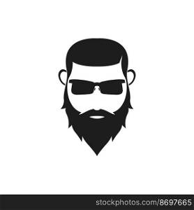 sign of gentlemen wearing glasses logo vector icon illustration design 