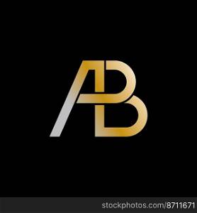 sign of golden ab letter logo vector icon illustration design 