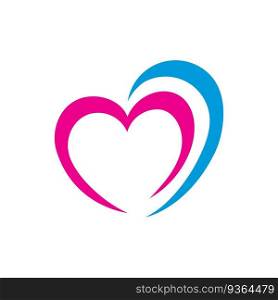 sign of love care logo vector icon illustration design