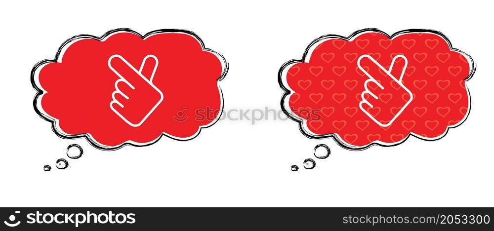 Sign of love with heart icon. Korea v finger wave. Korea v fingers waves or Korean hand. Hallyu k pop or kpop dance mucic dance symbol Flat vector hearts wave pictogram. I love you.