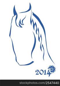 Sign of New Year - Blue horse head.