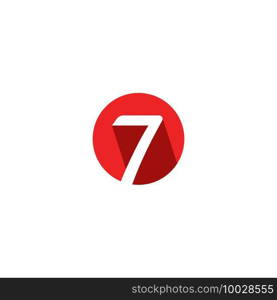 sign of number 7 logo vector icon illustration design 