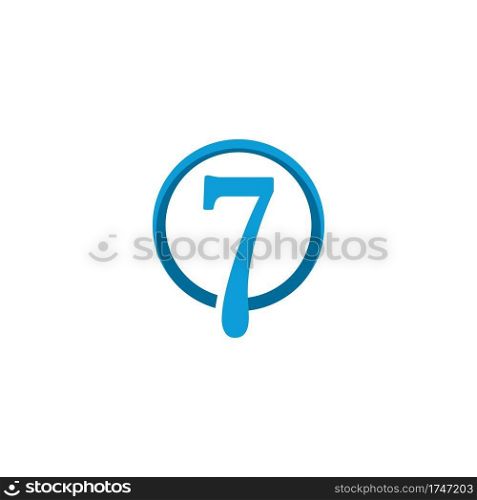 sign of number 7 logo vector icon illustration design
