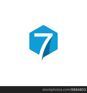 sign of number 7 logo vector icon illustration design 