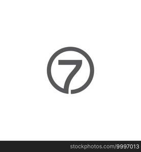 sign of number 7 logo vector icon illustration design 