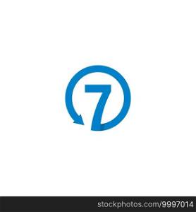 sign of number 7 logo vector icon illustration design 