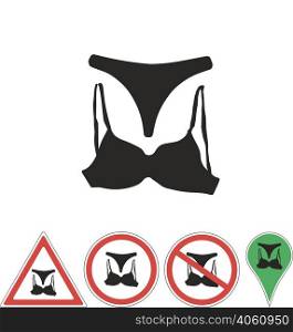 sign of panties and a bra. panties and bra