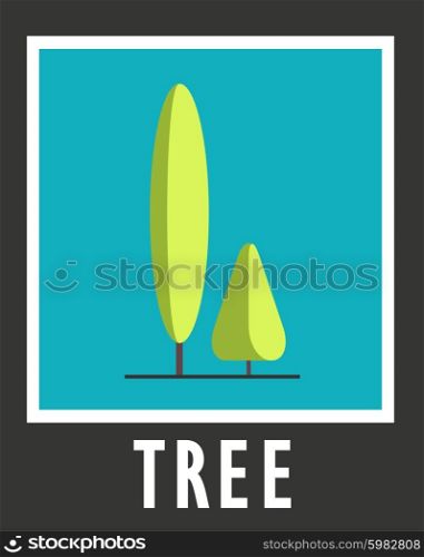 Sign of the two trees on a blue background.. Sign of the two trees on a blue background