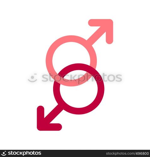 Sign of two men flat icon isolated on white background. Sign of two men flat icon