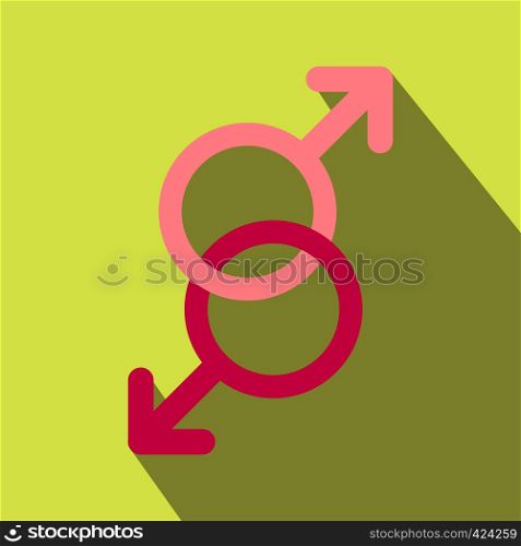 Sign of two men flat icon with shadow on the background. Sign of two men flat icon