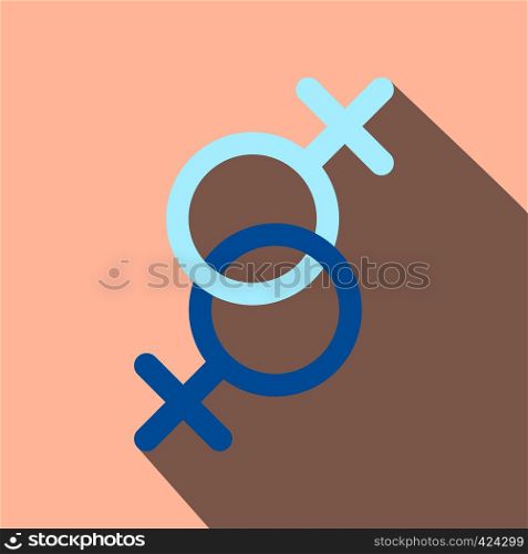 Sign of two women flat icon with shadow on the background. Sign of two women flat icon