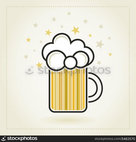 Sign on a circle of beer. A vector illustration