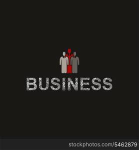 Sign on three businessmen. A vector illustration