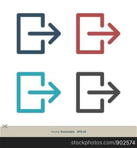 Sign Out Icon Vector Logo Template Illustration Design. Vector EPS 10.