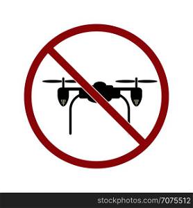 sign prohibits the use of a quadrocopter. A red circle with a crossed-out image of a quadrocopter
