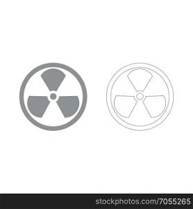 Sign radioactive grey set icon .. Sign radioactivegrey set icon .