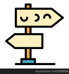 Sign road hitchhiking icon. Outline sign road hitchhiking vector icon color flat isolated. Sign road hitchhiking icon color outline vector