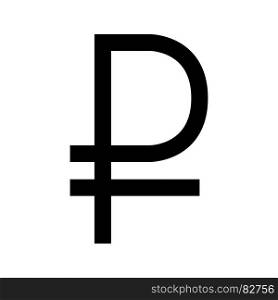 Sign ruble it is black icon . Simple style .. Sign ruble it is black icon .