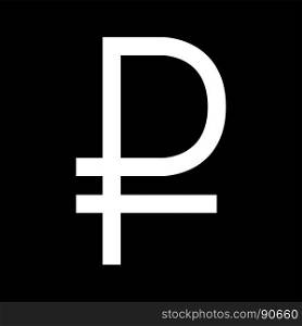 Sign ruble it is white icon .. Sign ruble it is white icon . Flat style .