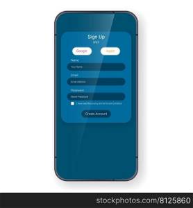 sign up user interface mobile app form
