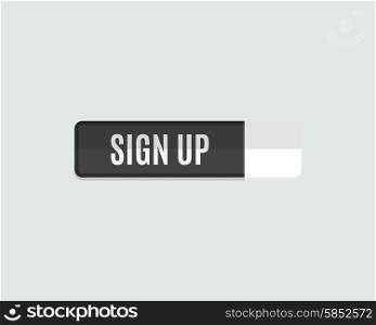 Sign up web button, rectangle. Modern flat design website icon and design element