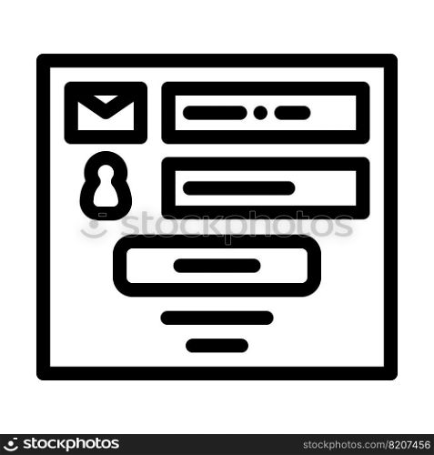 sign up with e-mail line icon vector. sign up with e-mail sign. isolated contour symbol black illustration. sign up with e-mail line icon vector illustration