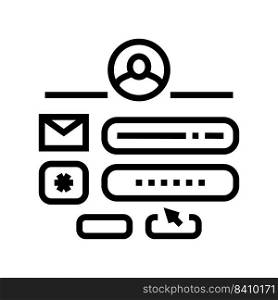 sign up with e-mail line icon vector. sign up with e-mail sign. isolated contour symbol black illustration. sign up with e-mail line icon vector illustration