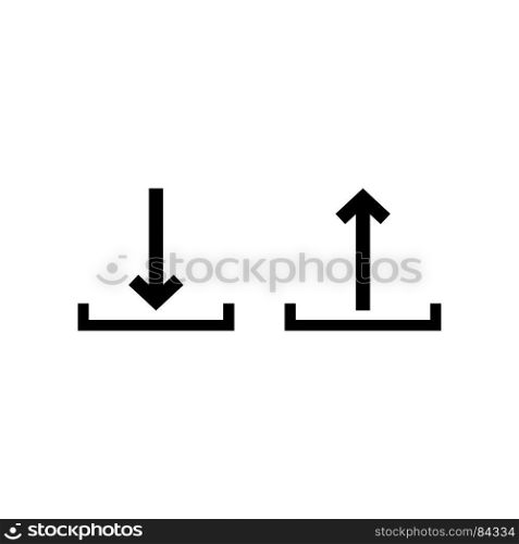 Sign upload and download it is black icon . Simple style .. Sign upload and download it is black icon .