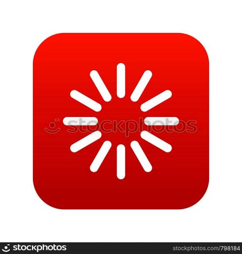 Sign waiting download icon digital red for any design isolated on white vector illustration. Sign waiting download icon digital red