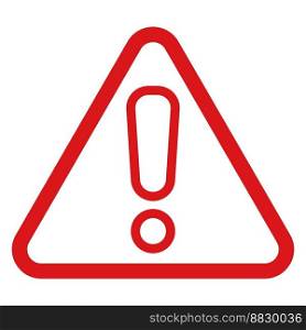 Sign warning danger, caution icon triangle red error risk spam